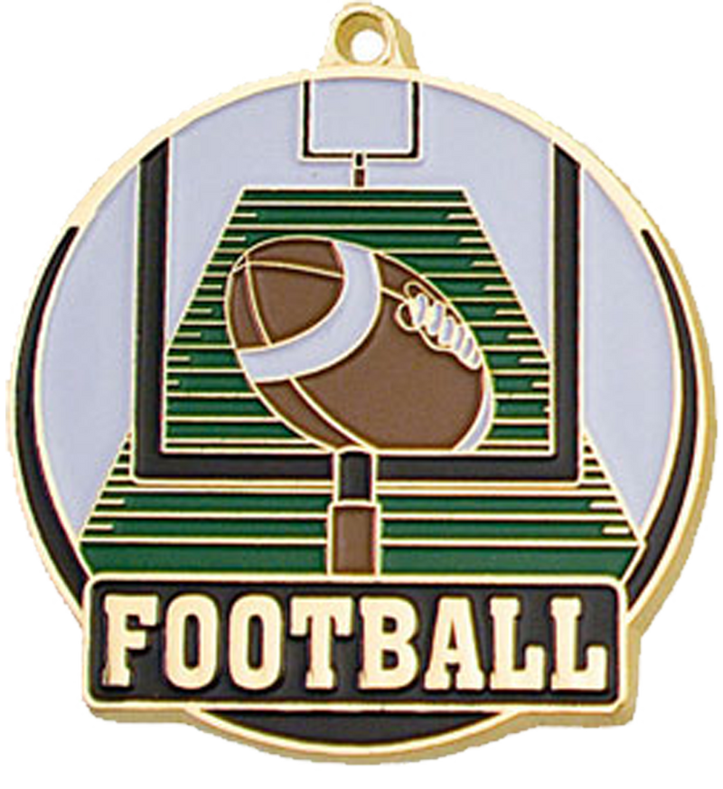 Gold Color Fill Football Medal