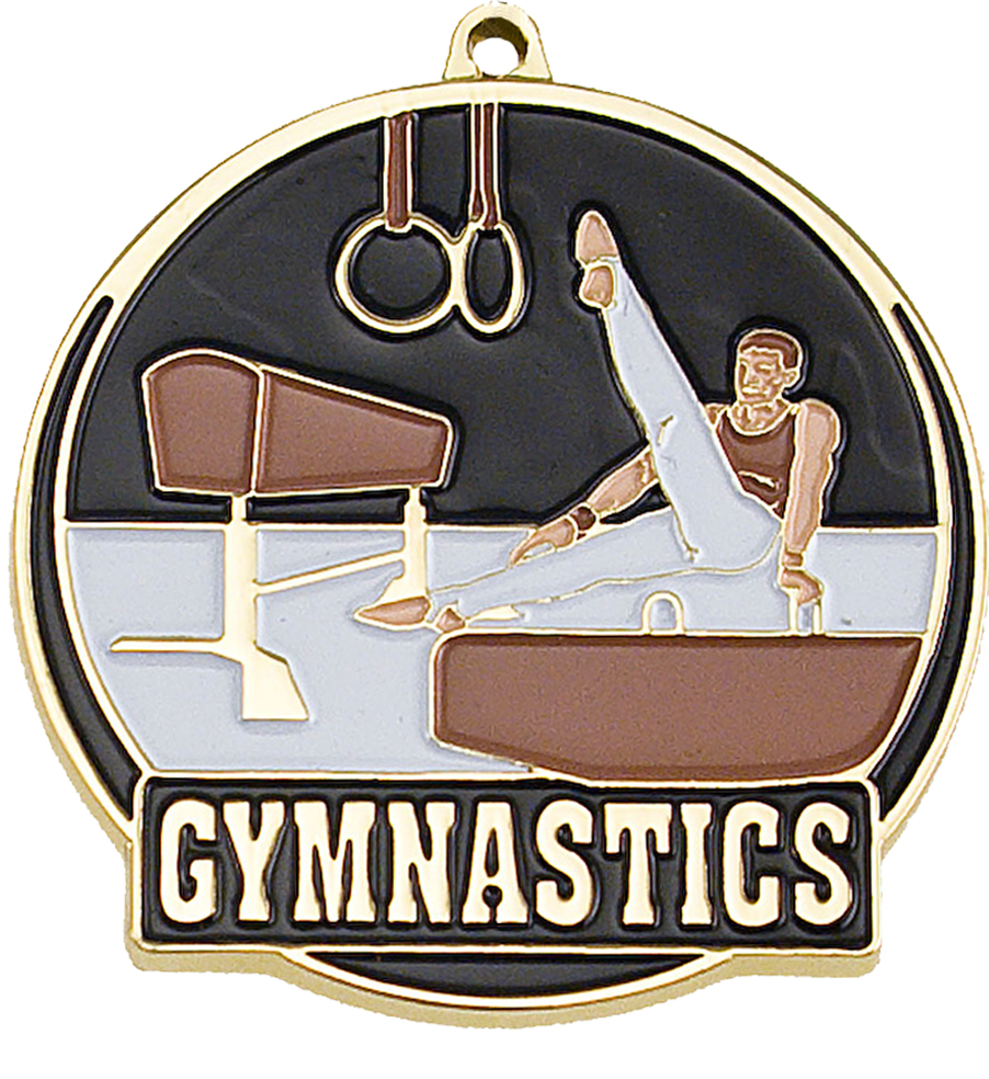 Gold Color Fill Male Gymnastics Medal