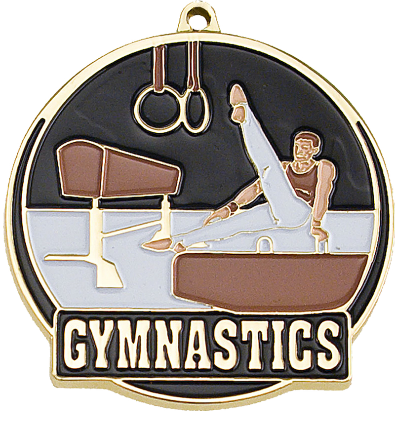 Gold Color Fill Male Gymnastics Medal