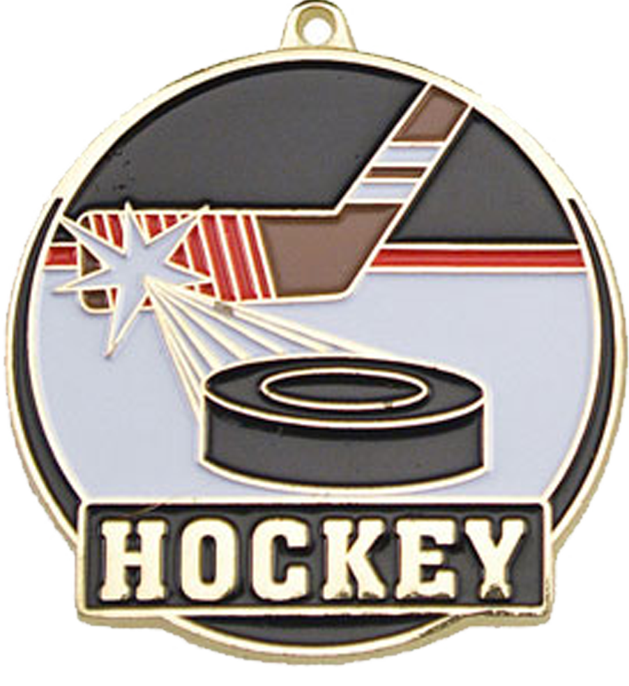 Gold Color Fill Hockey Medal