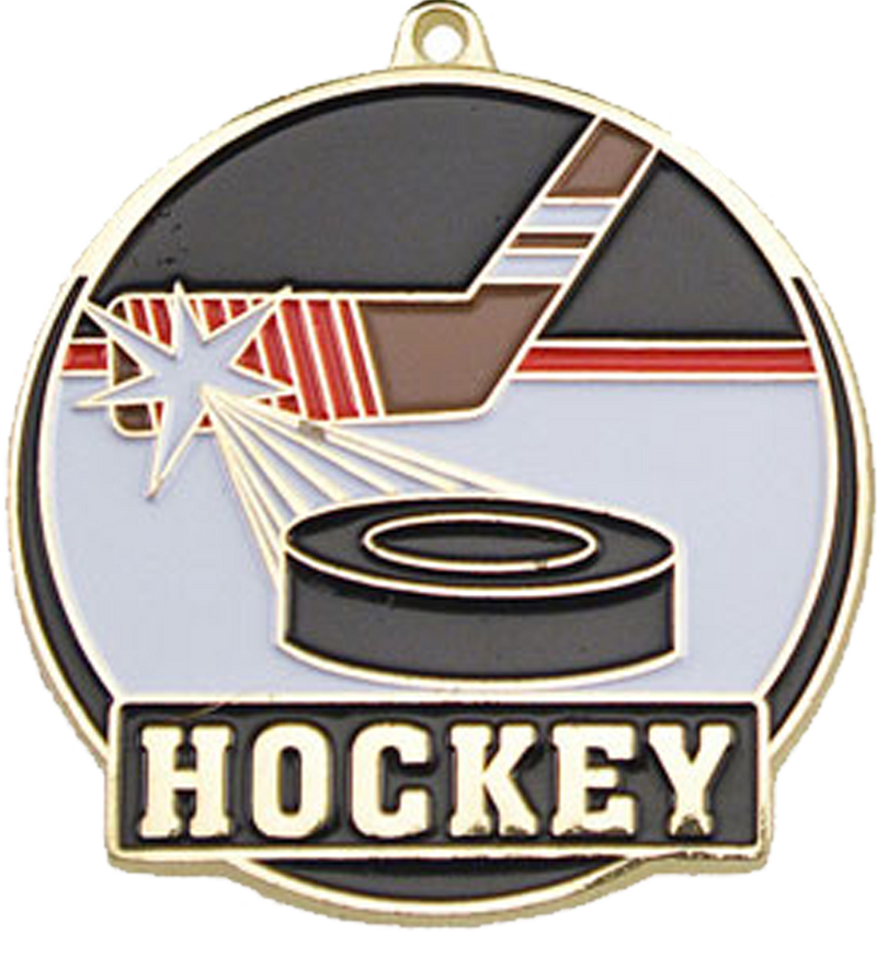 Gold Color Fill Hockey Medal