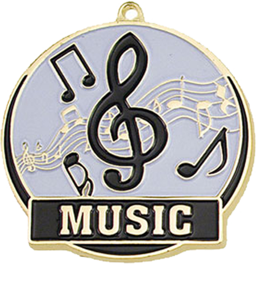 Gold Color Fill Music Medal