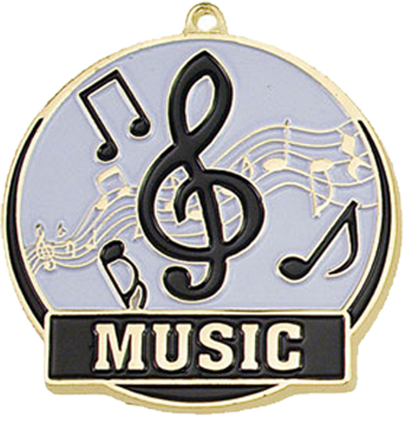 Gold Color Fill Music Medal