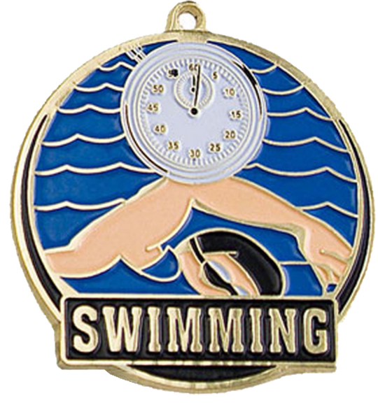 Color Fill Swimming Medal