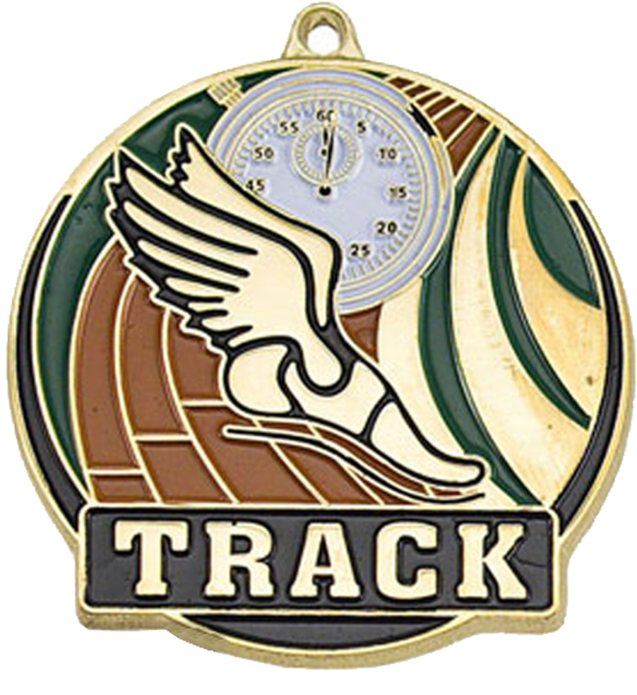 Gold Color Fill Track Medal