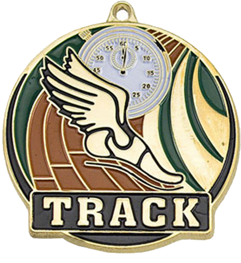Gold Color Fill Track Medal