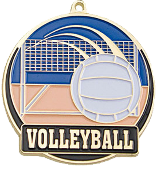 Color Fill Volleyball Medal