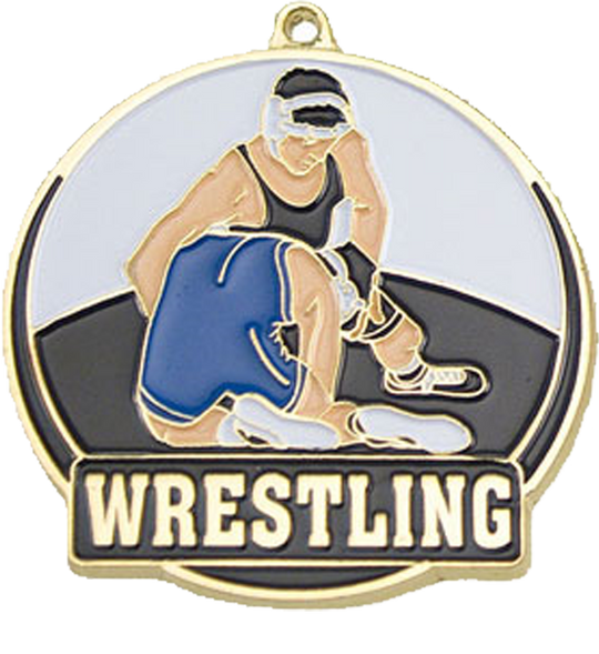 Color Fill Wrestling Medal
