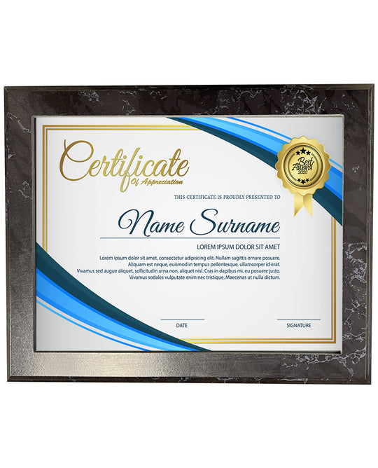 Black Marble Slide in Certificate Plaque