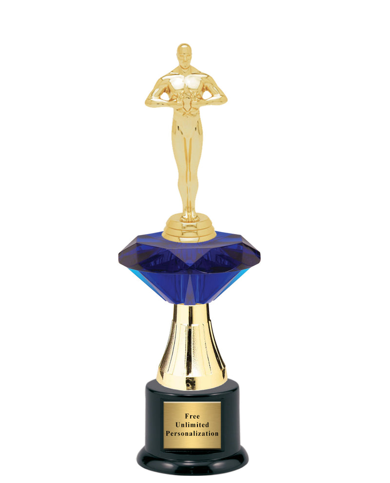 Medium Blue Jewel Riser Trophy