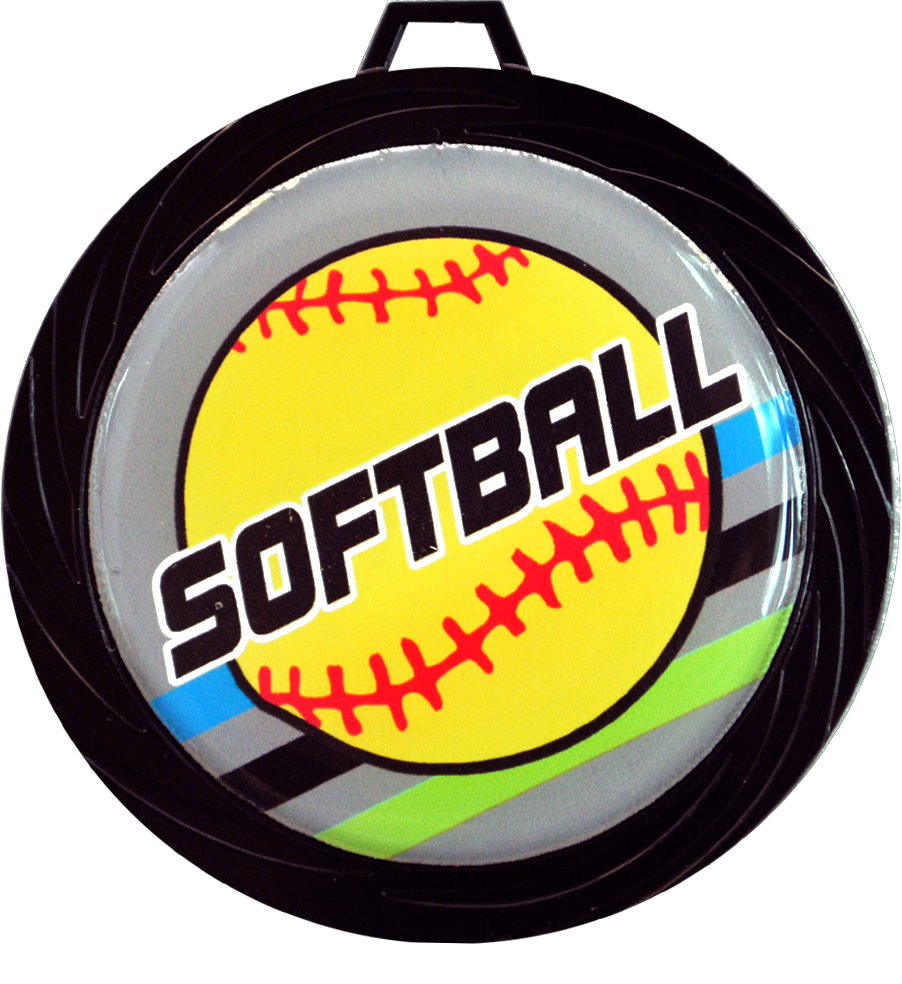 Black Lazer Softball Medal