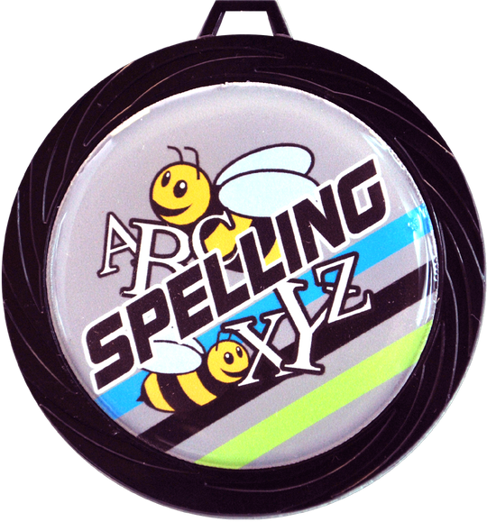 Black Lazer Spelling Medal