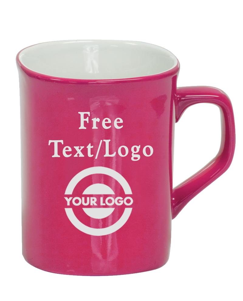Pink 10 oz Rounded Corner Coffee Mug