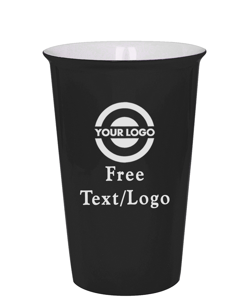 Black 14 oz Personalized Ceramic Latte Mug