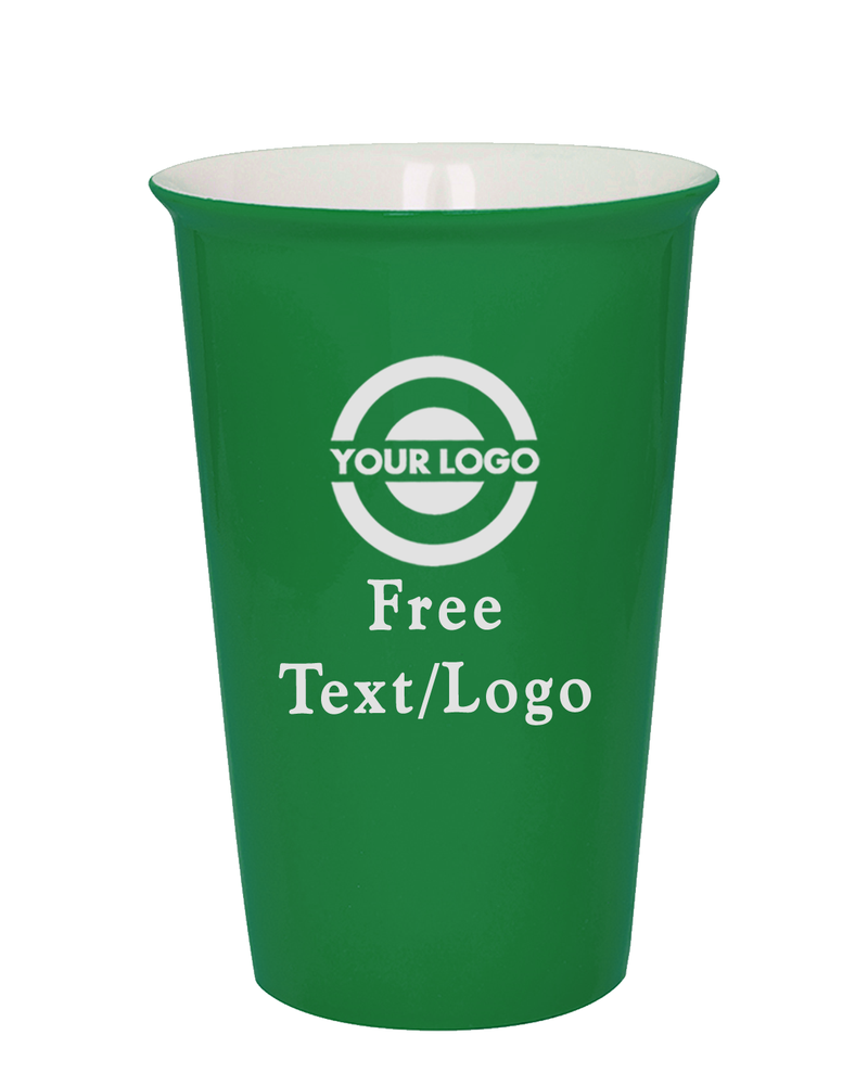 Green 14 oz Personalized Ceramic Latte Mug
