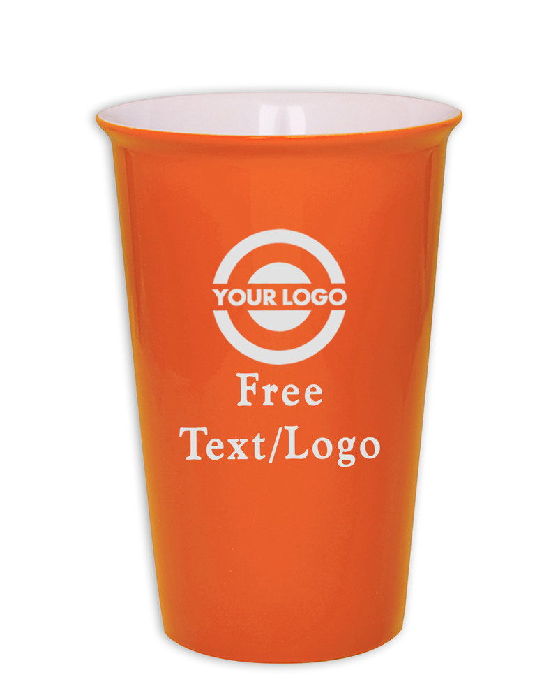 Orange 14 oz Personalized Ceramic Latte Mug