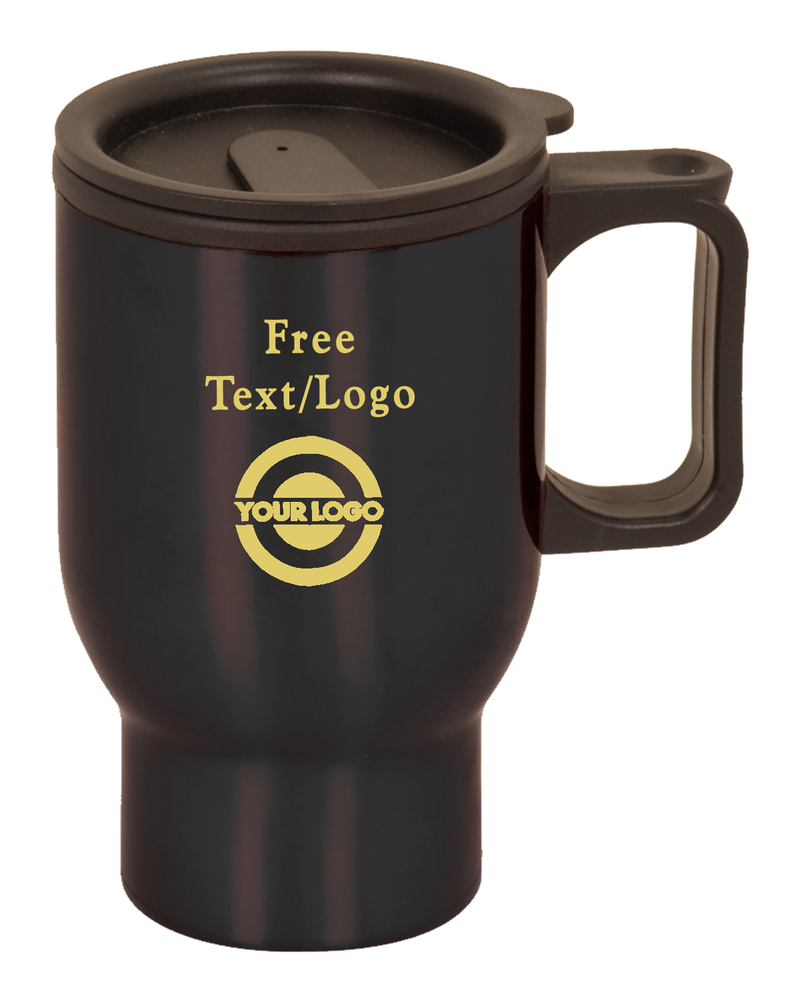 Black Personalized Travel Mug with Handle