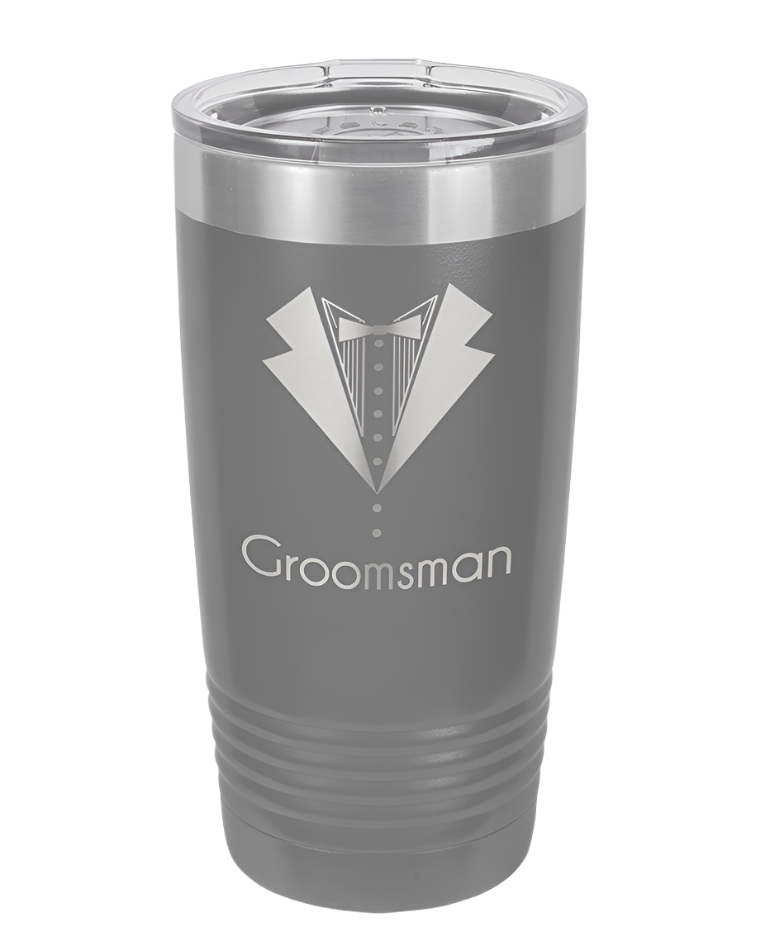 Dark Grey 20 oz Custom Insulated Ringneck Tumbler