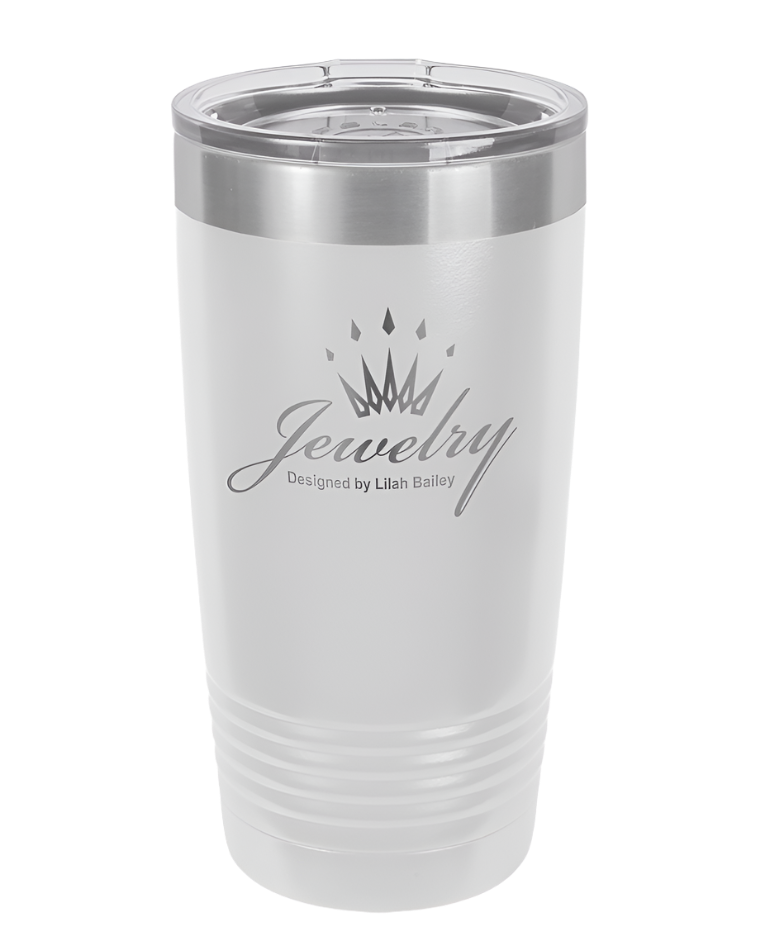 White 20 oz Custom Insulated Ringneck Tumbler