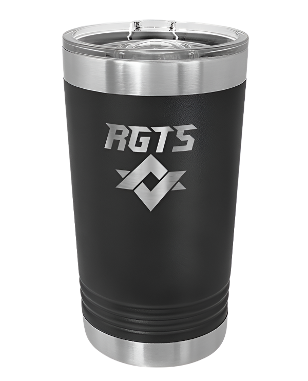 Black 16 oz Custom Insulated Pint Tumbler