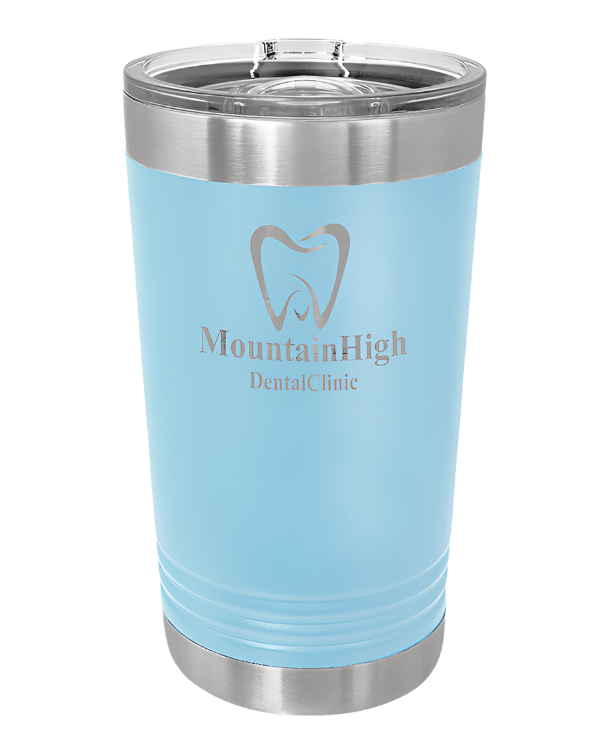 Light Blue 16 oz Custom Insulated Pint Tumbler