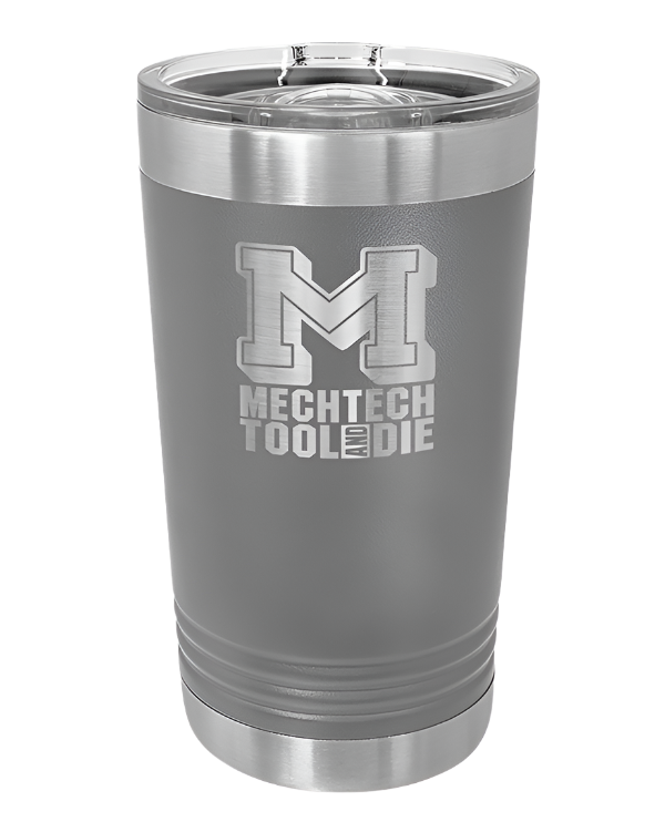 Dark Gray 16 oz Custom Insulated Pint Tumbler