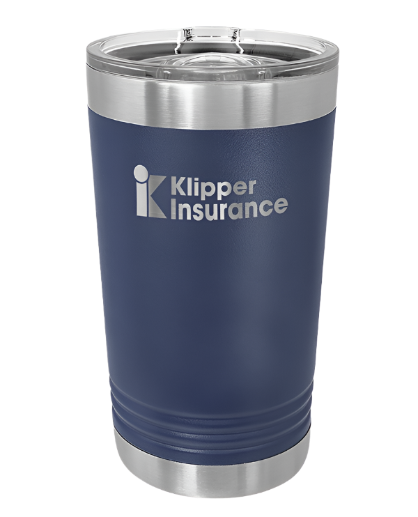 Navy Blue 16 oz Custom Insulated Pint Tumbler