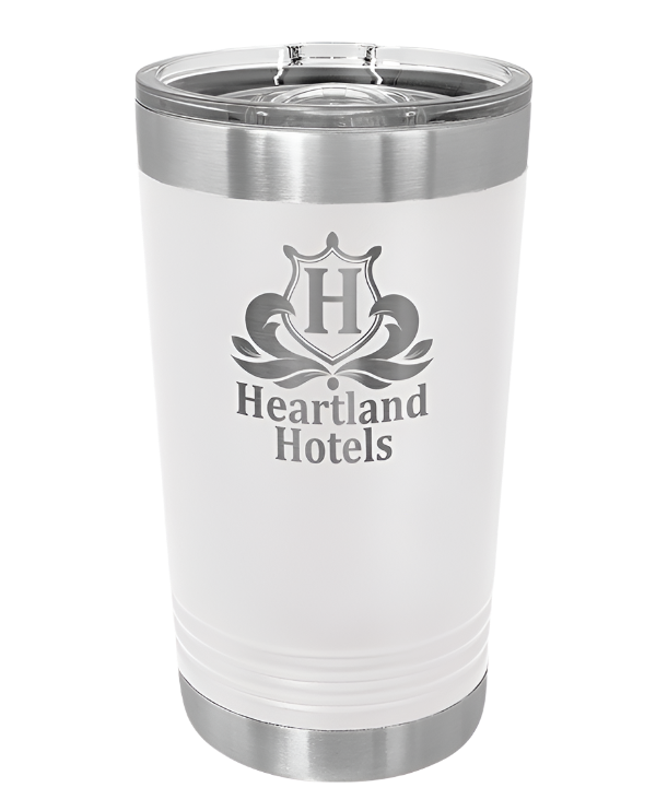 White 16 oz Custom Insulated Pint Tumbler