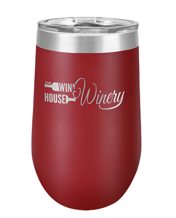 16 oz Maroon Stainless Steel Wine Tumbler