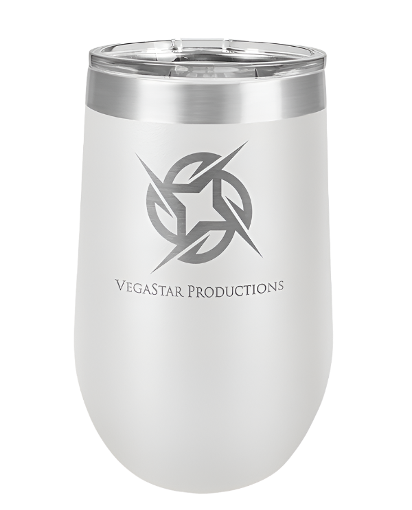 16 oz White Stainless Steel Wine Tumbler