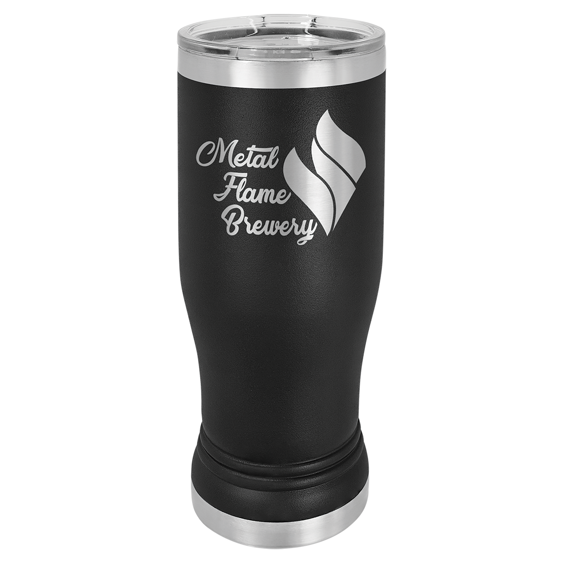 Black 14 oz Custom Insulated Pilsner Tumbler