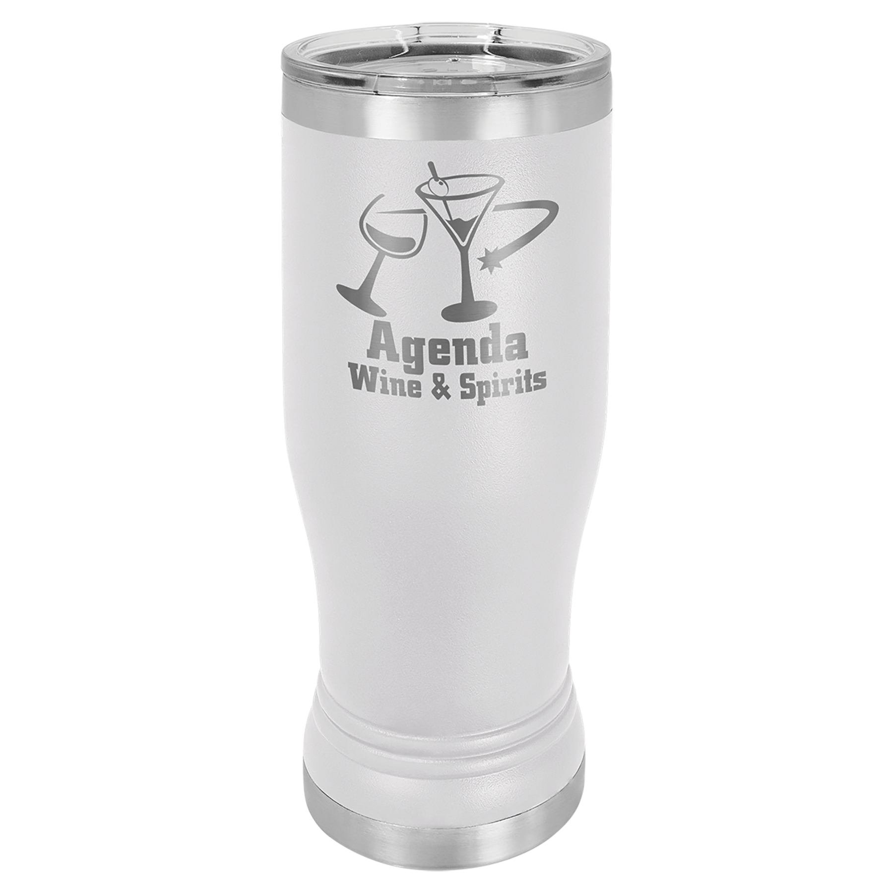 White 14 oz Custom Insulated Pilsner Tumbler