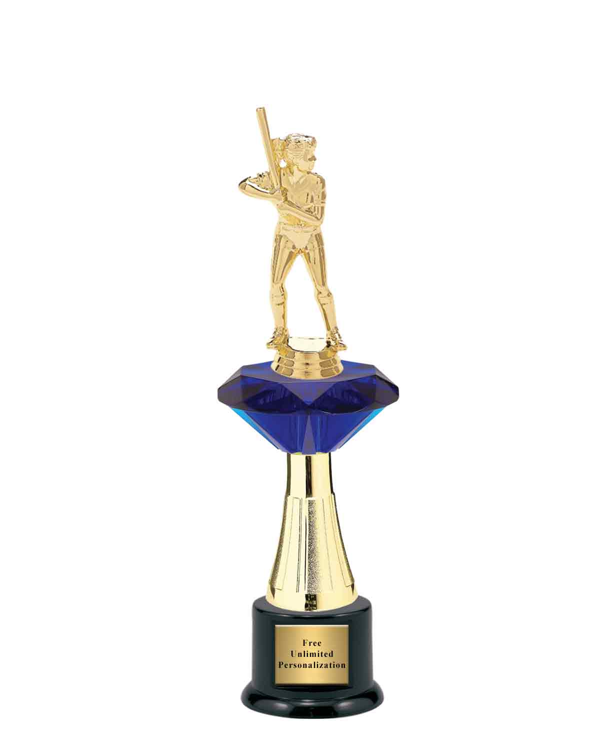 Large Blue Jewel Riser Softball Trophy