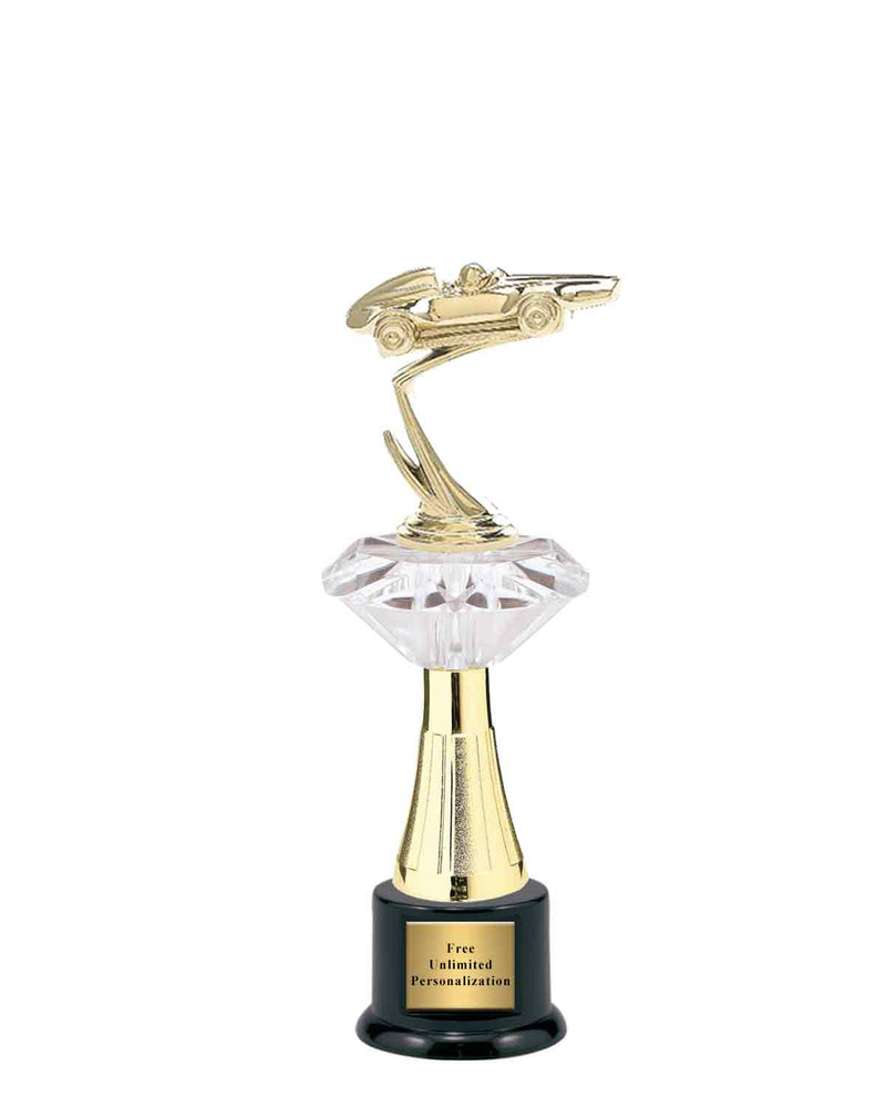 Large Clear Jewel Riser Pinewood Derby Trophy