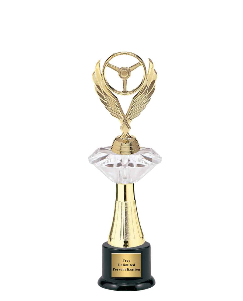 Large Clear Jewel Riser Racing Trophy