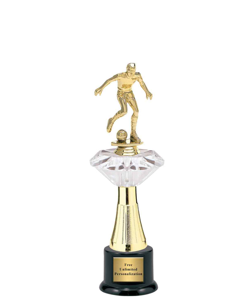 Large Clear Jewel Riser Soccer Trophy