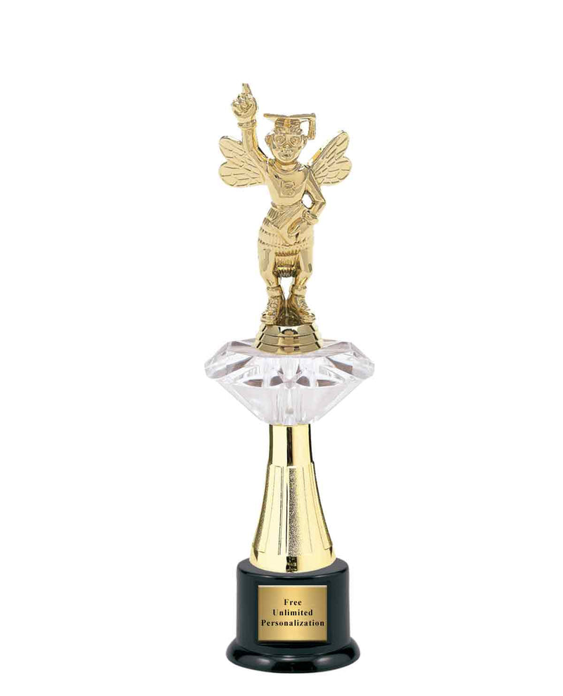 Large Clear Jewel Riser Spelling Bee Trophy