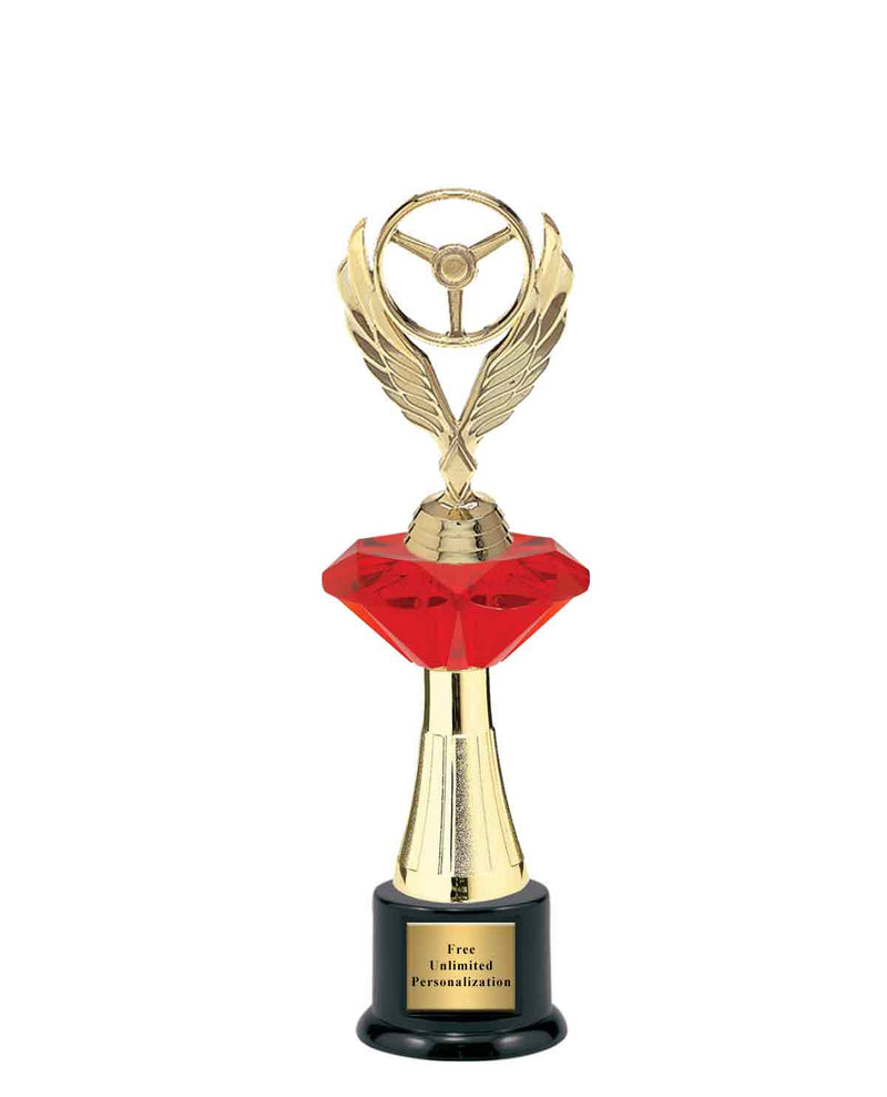 Large Red Jewel Riser Racing Trophy
