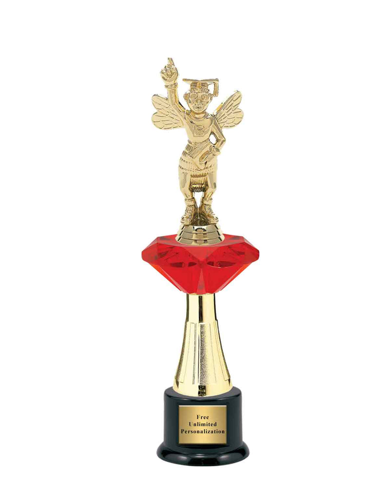 Large Red Jewel Riser Spelling Bee Trophy