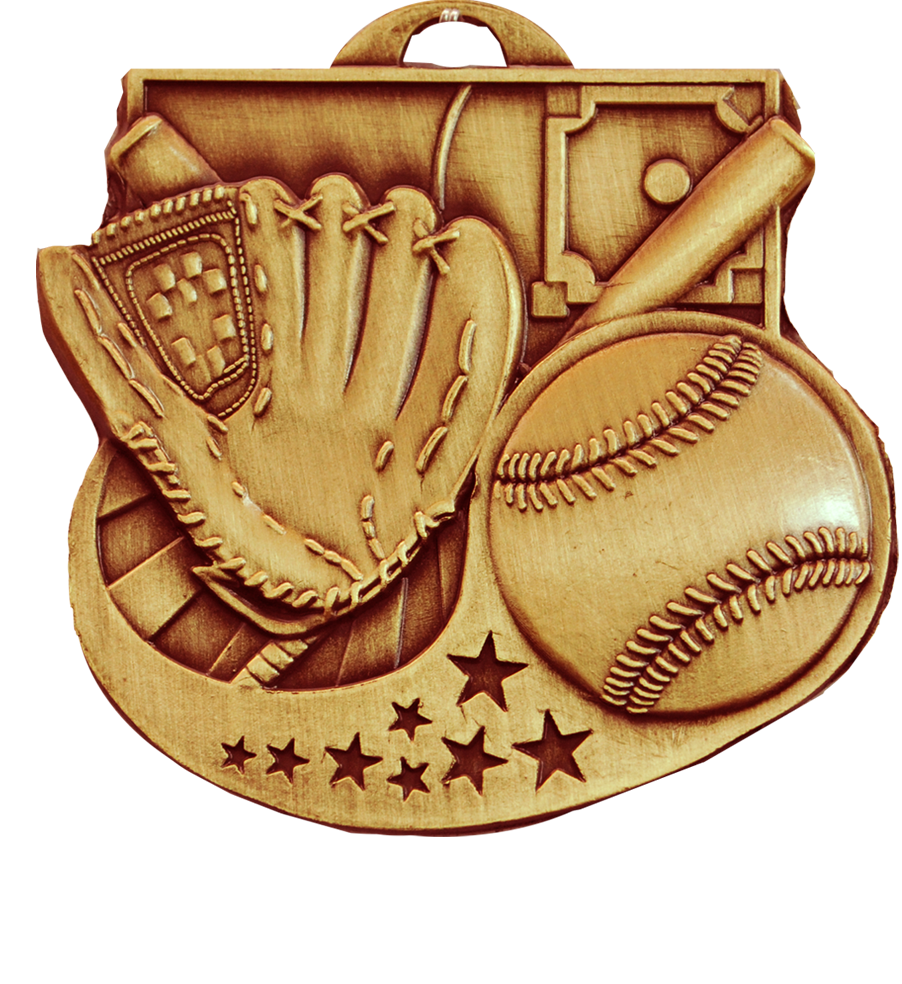 Bronze Star Blast Baseball Medal