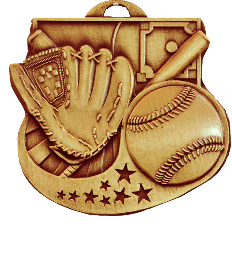 Bronze Star Blast Baseball Medal