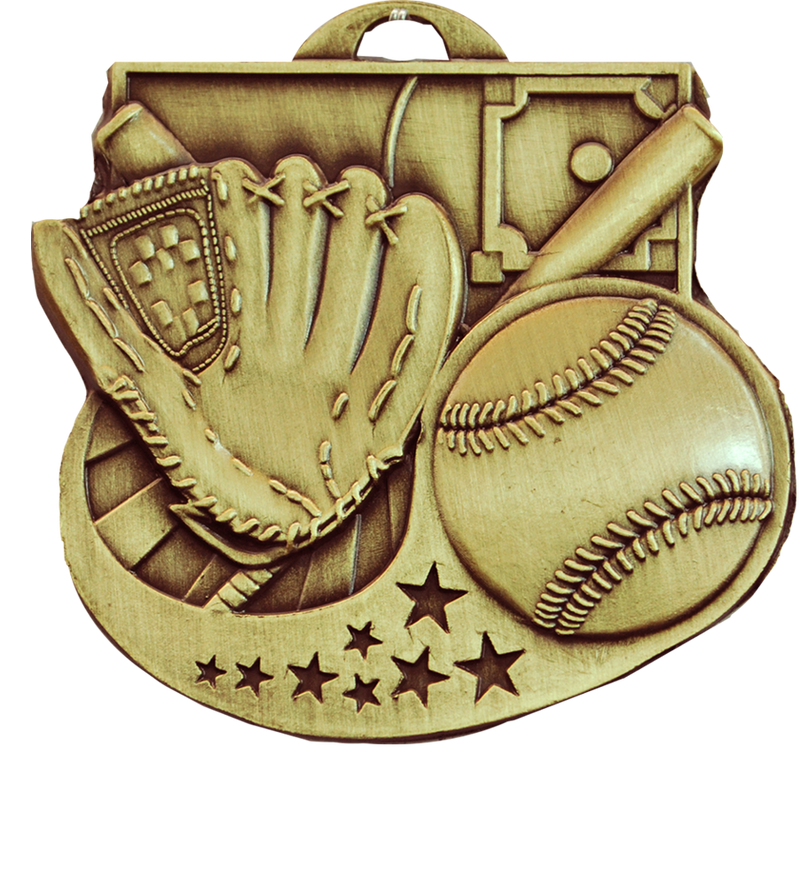 Gold Star Blast Baseball Medal