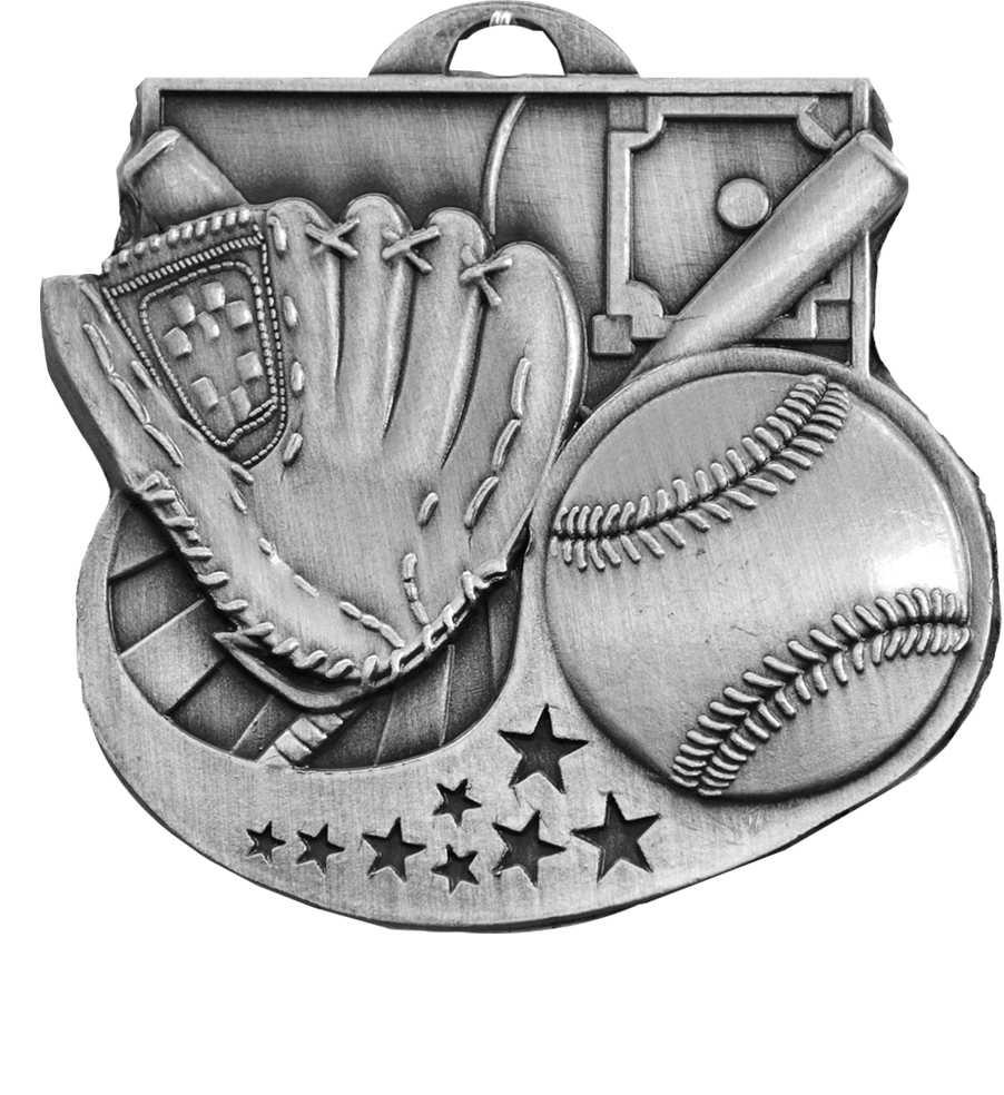 Silver Star Blast Baseball Medal