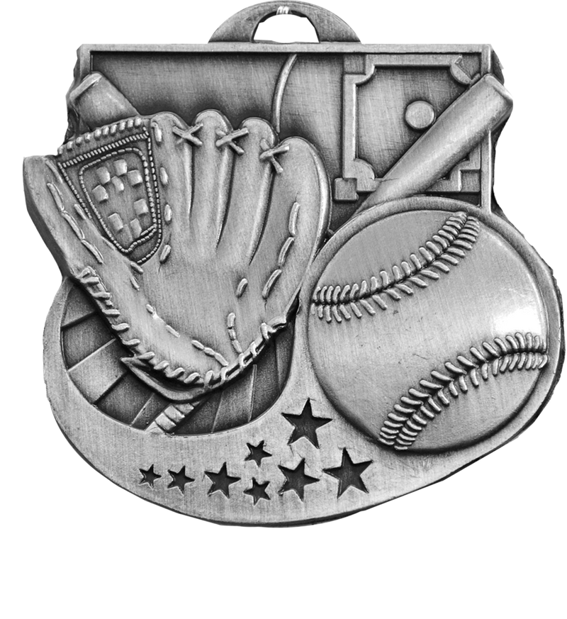 Silver Star Blast Baseball Medal
