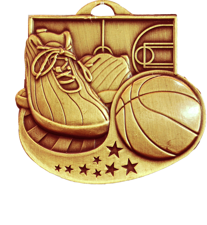 Bronze Star Blast Basketball Medal