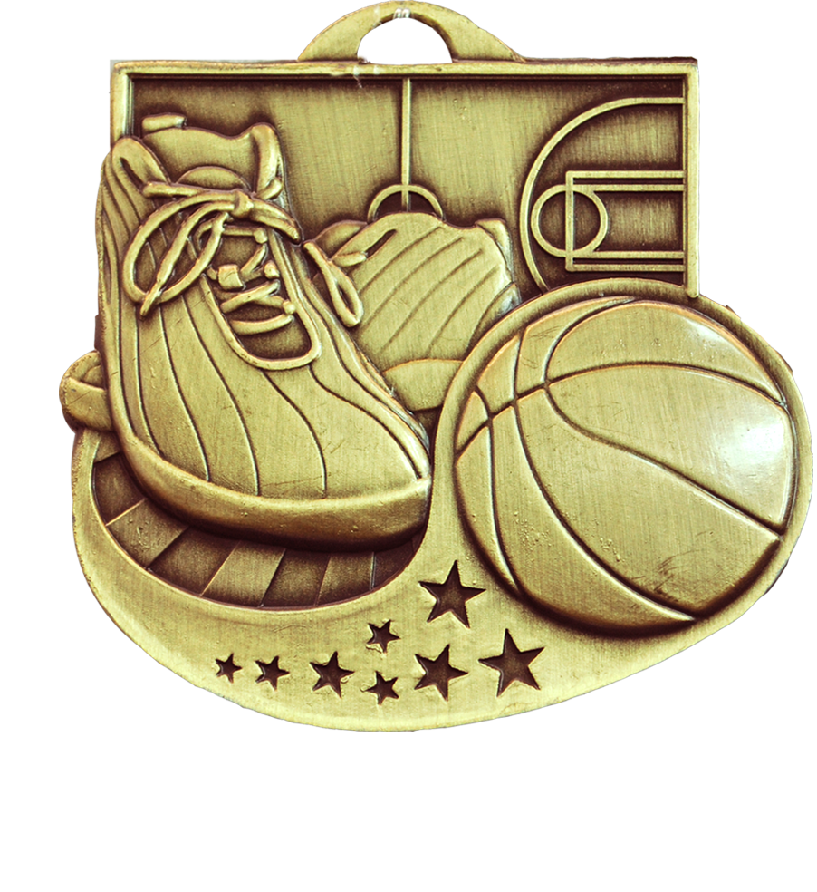 Gold Star Blast Basketball Medal