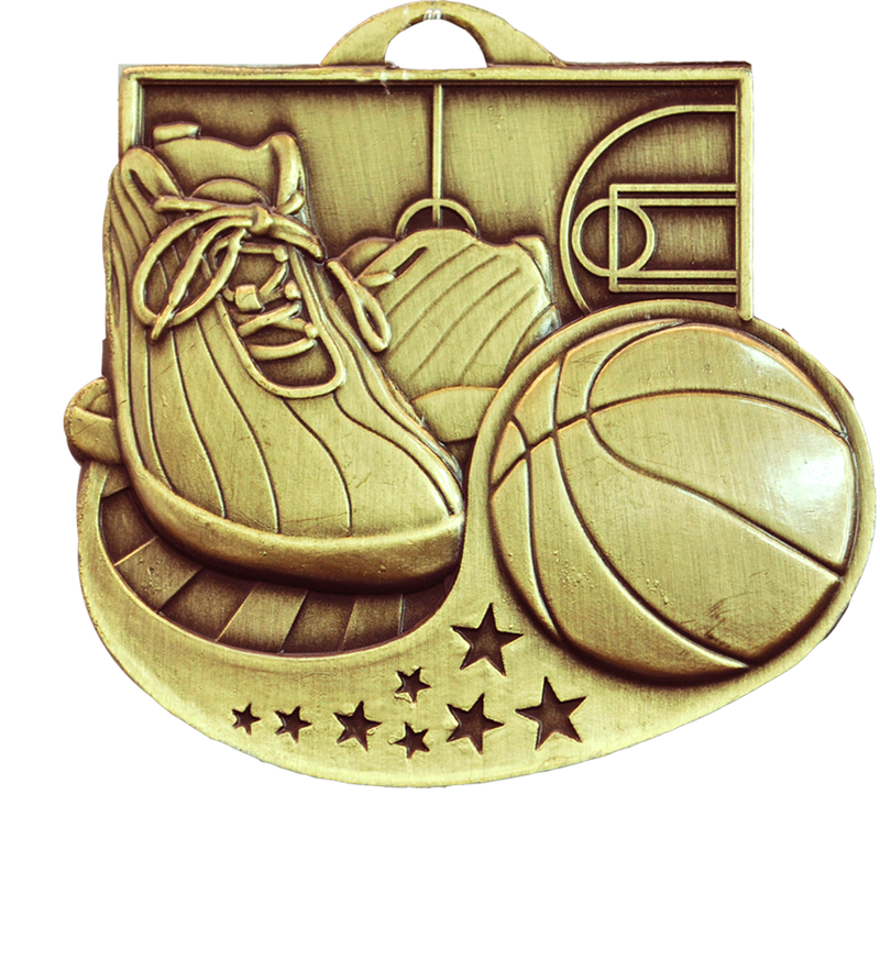 Gold Star Blast Basketball Medal