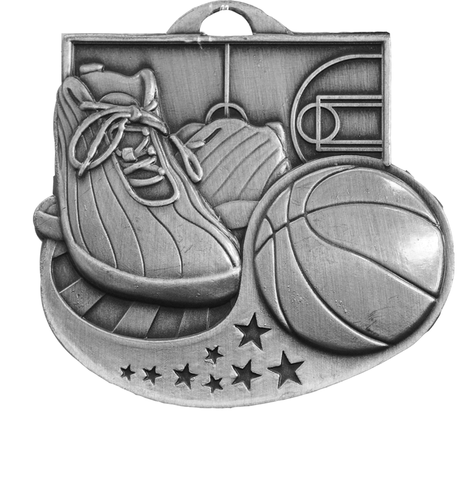 Silver Star Blast Basketball Medal