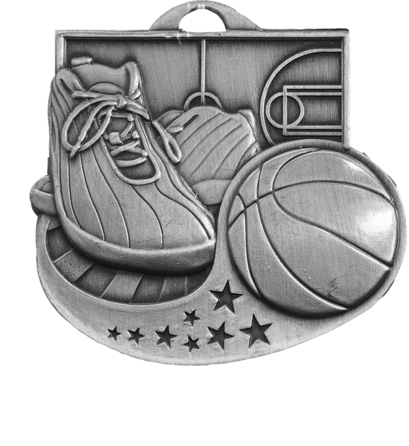 Silver Star Blast Basketball Medal