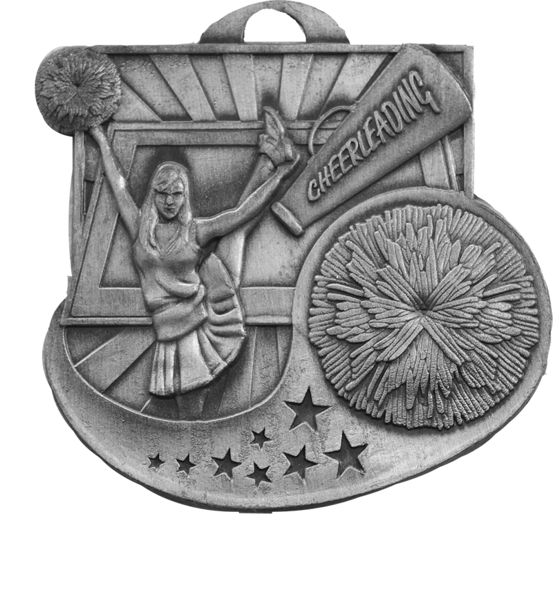 Silver Star Blast Cheerleading Medal
